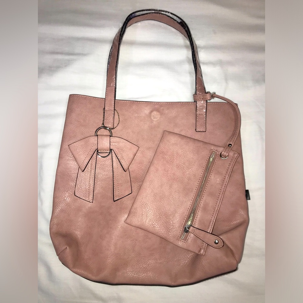 K Carroll pastel pink tote bag.  New